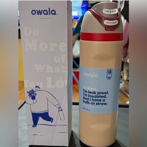 Owala Leak-Proof Insulated Bottle with Straw | Peach/Red/Beige/Light Brown | NWT
